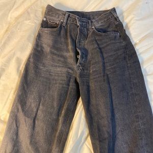 Agolde Aritzia High Rise Straight Leg Dark Wash Jeans